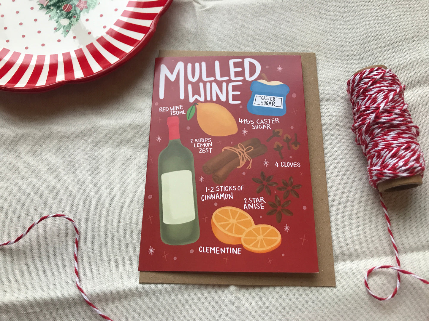 Mulled Wine Recipe Christmas Card