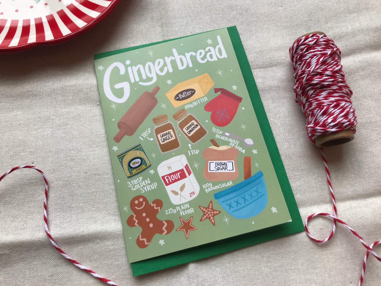 Gingerbread Recipe Christmas Card